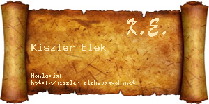 Kiszler Elek névjegykártya